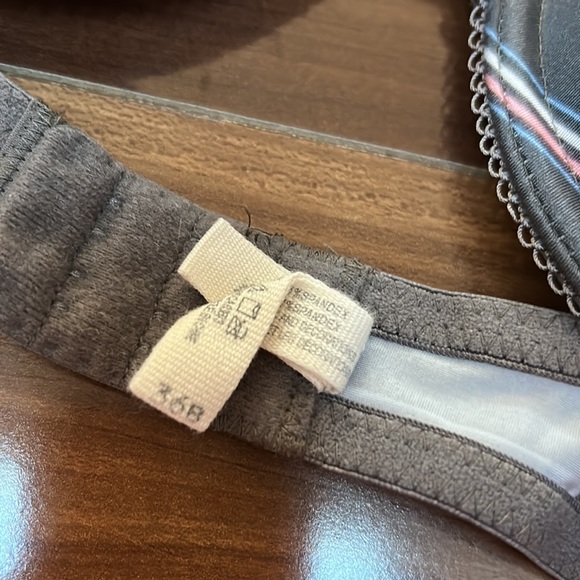 36B Aerie katie striped grey lightly lined bra - Picture 3 of 4